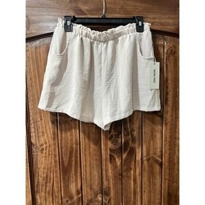 Rachel Paige Women's Ivory Shorts Elastic Waist Size Large NWT